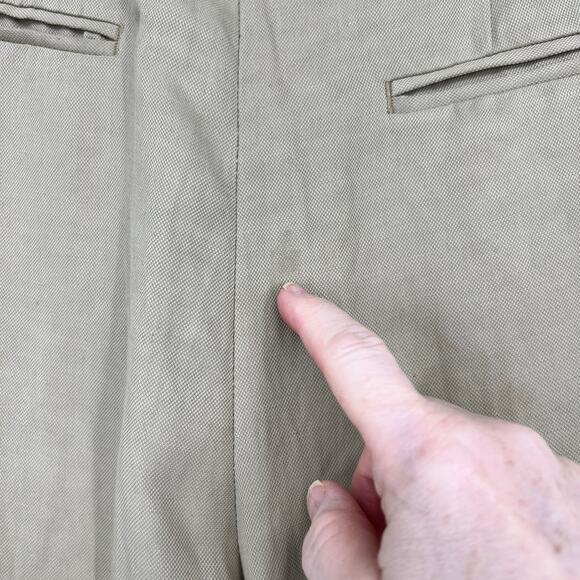 Zara Studio Collection Linen Blend Trouser Pant Womens 30 Tan Pleated High Waist - Picture 5 of 13